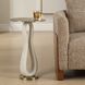 Sonia 23.25 X 14 inch Brass, White Accent Table